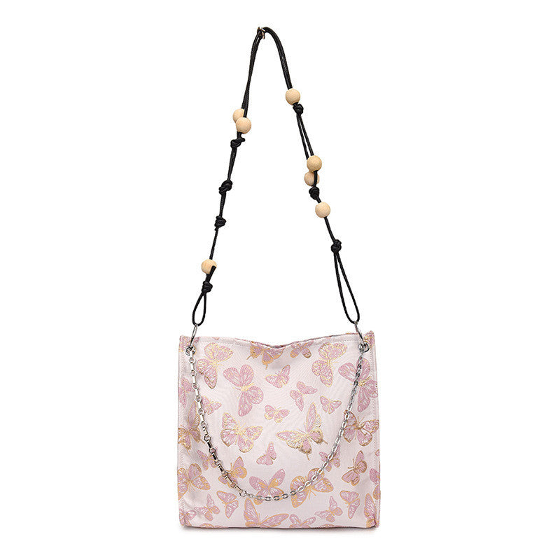Ielgy Ladies All-Match New Chinese Style Underarm Bag Chinese Style Embroidered Cross-Body Tote Bag