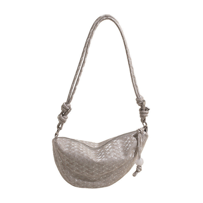 Ielgy Fashion Design Niche Summer Ladies Silver Cross-Body Dumpling Bag