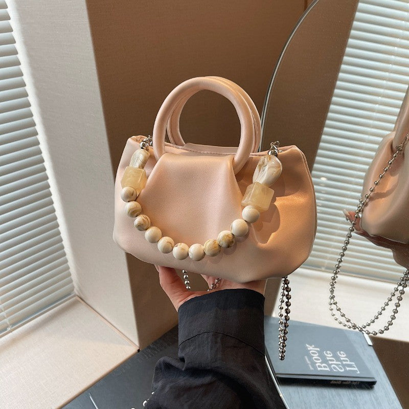 Ielgy Ladies Portable Pleated Bag Fashionable All-Match Diagonal Cloud Bag