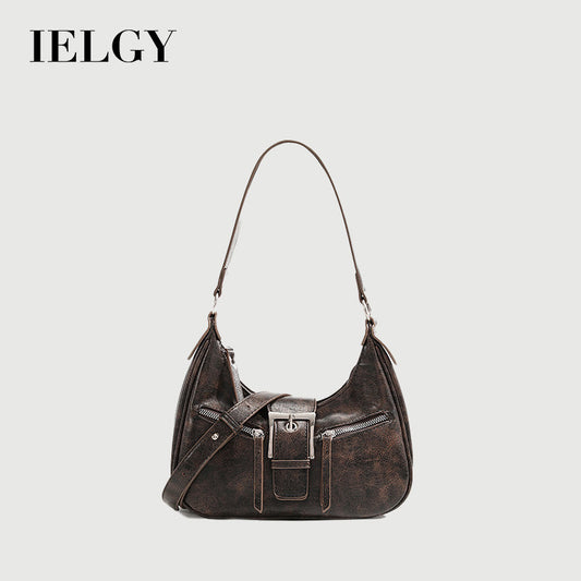 Ielgy Melade Underarm Bag Retro One-Shoulder Cross-Body Fashion Crescent Bag
