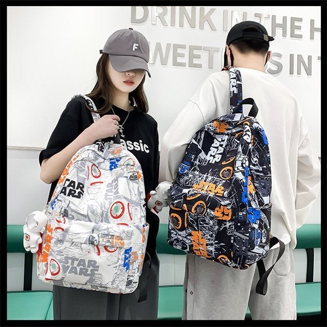 Ielgy Korean Version Large Capacity Unique Graffiti Casual Backpack Casual Backpack