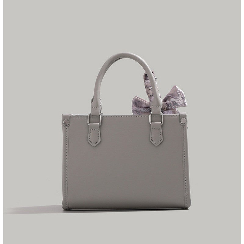 Ielgy Commuter Tote Bag High-End Pattern Embroidery Portable One-Shoulder Diagonal Shopping Bag (Ribbon Style Random Shipping)