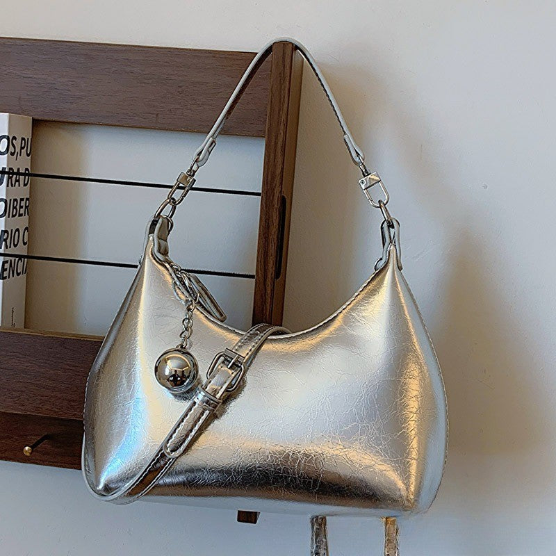 Ielgy Korean Style Niche Casual Shoulder Handbag Fashion Commuter Cross-body Dumpling Bag