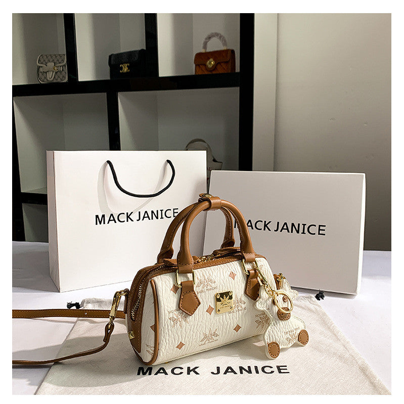 Ielgy Lychee Pattern Texture Boston Bag Printed Crossbody Female Bag