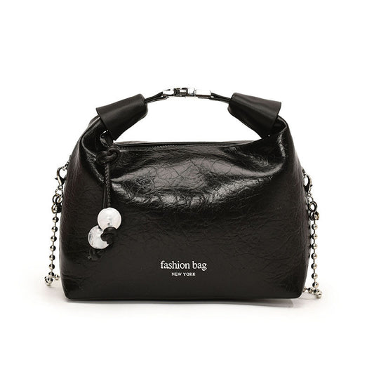 Ielgy Ladies White All-Match Shoulder Messenger Bag Niche Design Chain Small Shoulder Bag