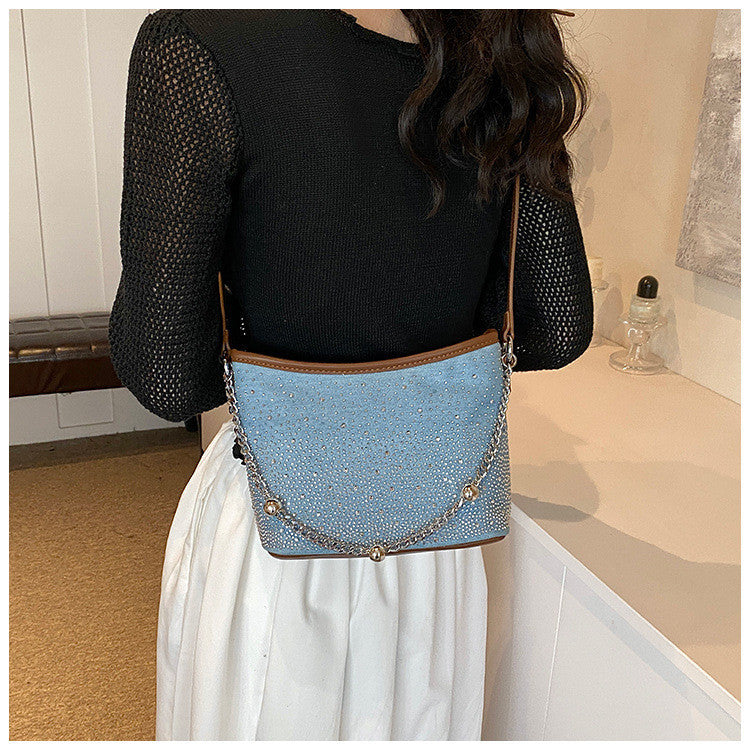 Ielgy High-End Fashionable Texture Shoulder Bag Popular Fashionable All-Match Commuter Bucket Bag