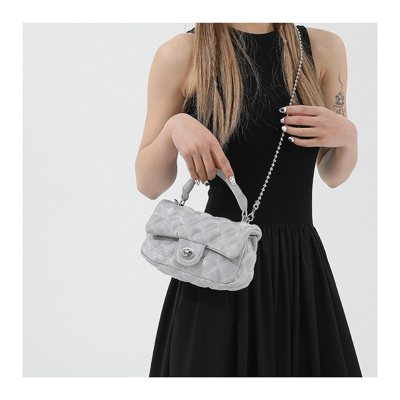 Ielgy Korean Version Diamond Chain Bag Fashionable All-Match Casual Cross-Body Small Square Bag
