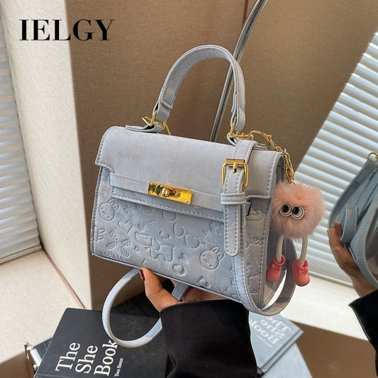 Ielgy Korean Version Portable Fashion Embossed Niche Design Shoulder Messenger Bag