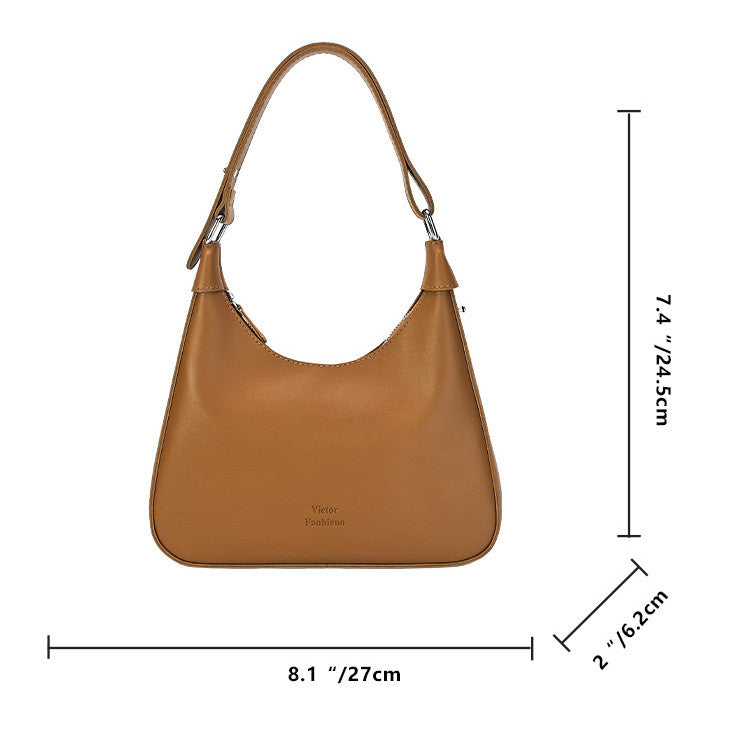 Ielgy Texture Underarm Female Bag Portable Retro One-Shoulder Niche Design Crescent Bag