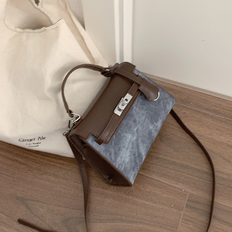 Ielgy Retro High-End Handbag Fashionable All-Match One-Shoulder Messenger Small Square Bag
