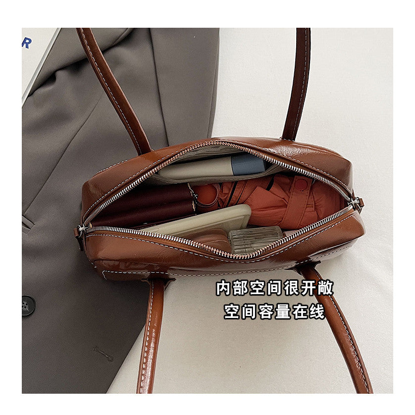 Ielgy Fashion Autumn Winter One-Shoulder Underarm Boston Bag All-Match