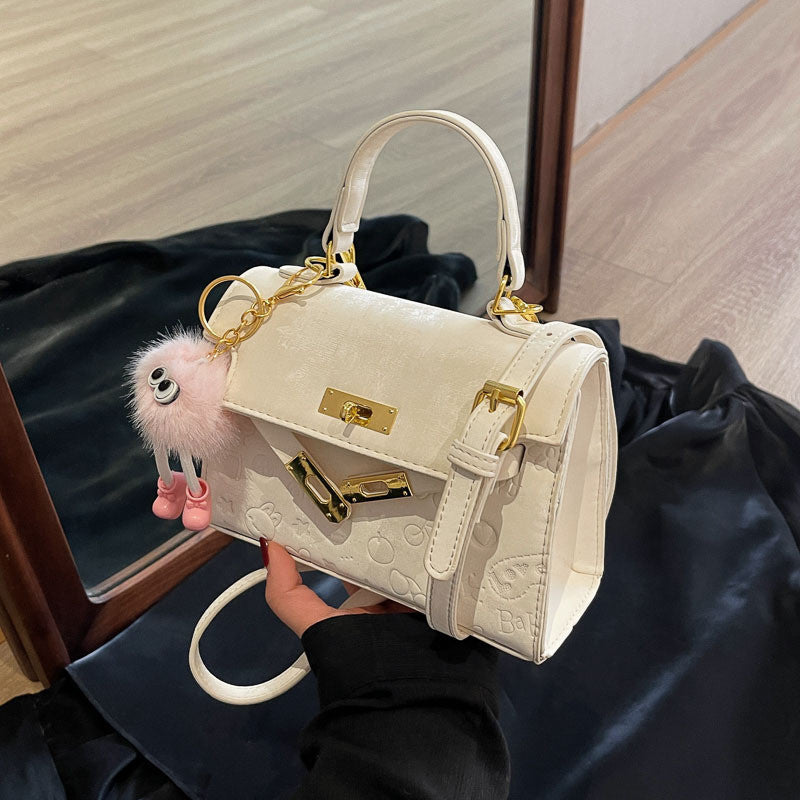 Ielgy Korean Version Portable Fashion Embossed Niche Design Shoulder Messenger Bag
