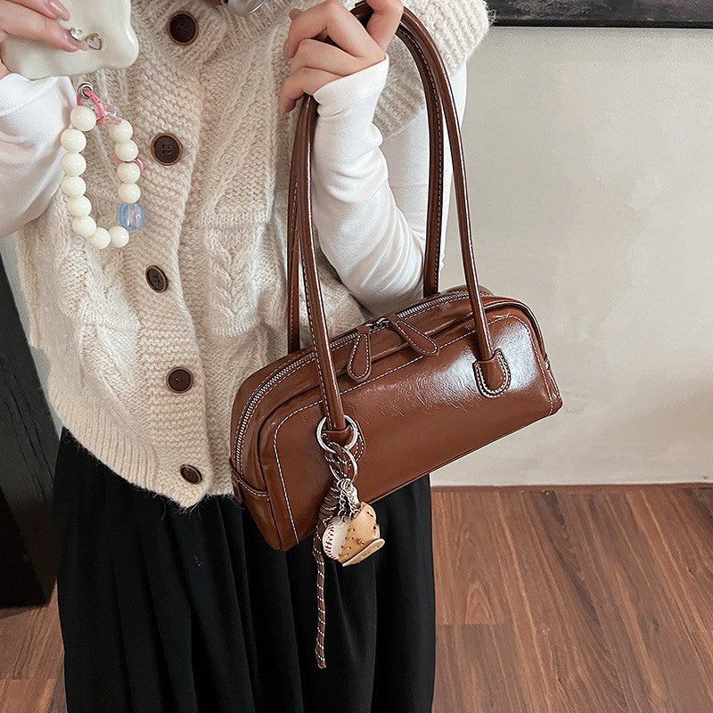 Ielgy Fashion Autumn Winter One-Shoulder Underarm Boston Bag All-Match