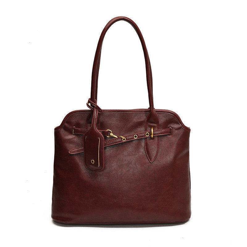 Ielgy High-End Feeling Large-Capacity Underarm Tote Bag Fashion Retro Lock Simple One-Shoulder Large Bag T