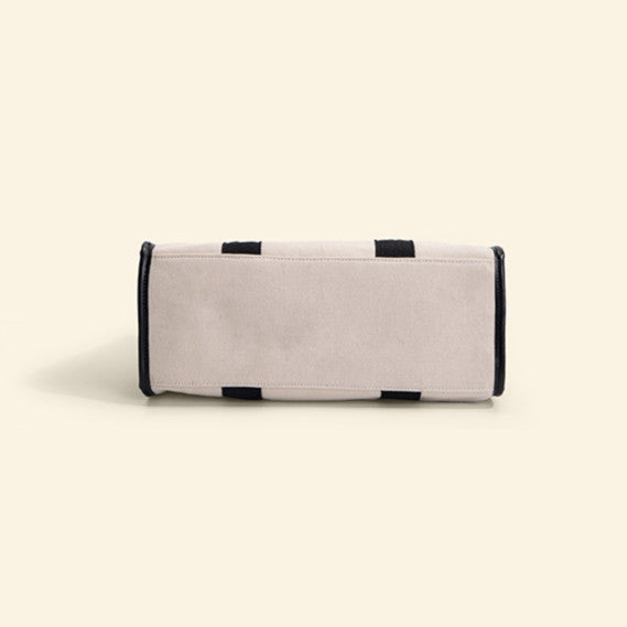 Ielgy High-End Cotton Cloth Large-Capacity Tote Bag Work Commuter Laptop Bag Contrast Color Canvas Shoulder Diagon