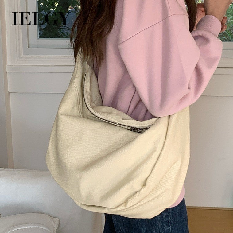 IELGY Commuter Large Capacity Lazy Style All-Match Canvas Diagonal Bag