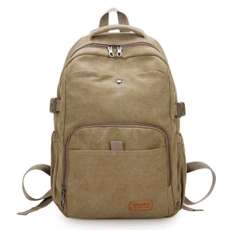 Ielgy Retro Canvas Backpack Ladies Wash Outdoor Backpack Student Simple Trendy Large-Capacity School Bag