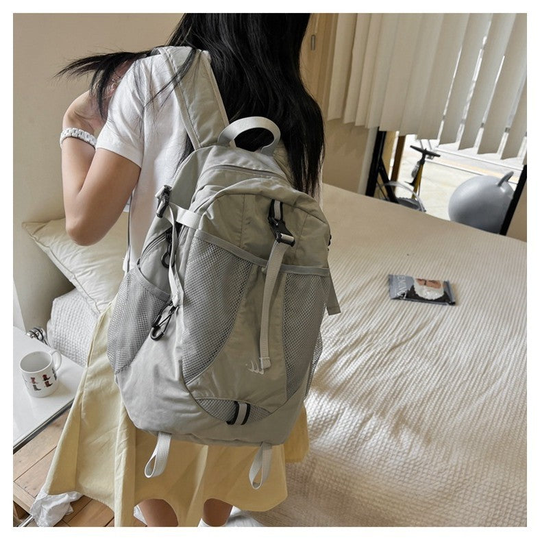 Ielgy Student Schoolbag Large Capacity Casual All-Match Backpack Korean Version Texture Lightweight Travel Backpack