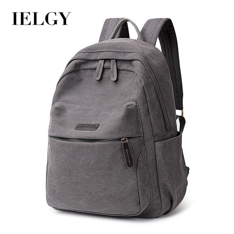 Ielgy Fashion Anti-theft Backpack Ladies Casual Canvas Backpack Large Capacity Travel Computer Bag Student School Bag