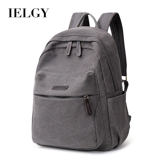 Ielgy Fashion Anti-theft Backpack Ladies Casual Canvas Backpack Large Capacity Travel Computer Bag Student School Bag
