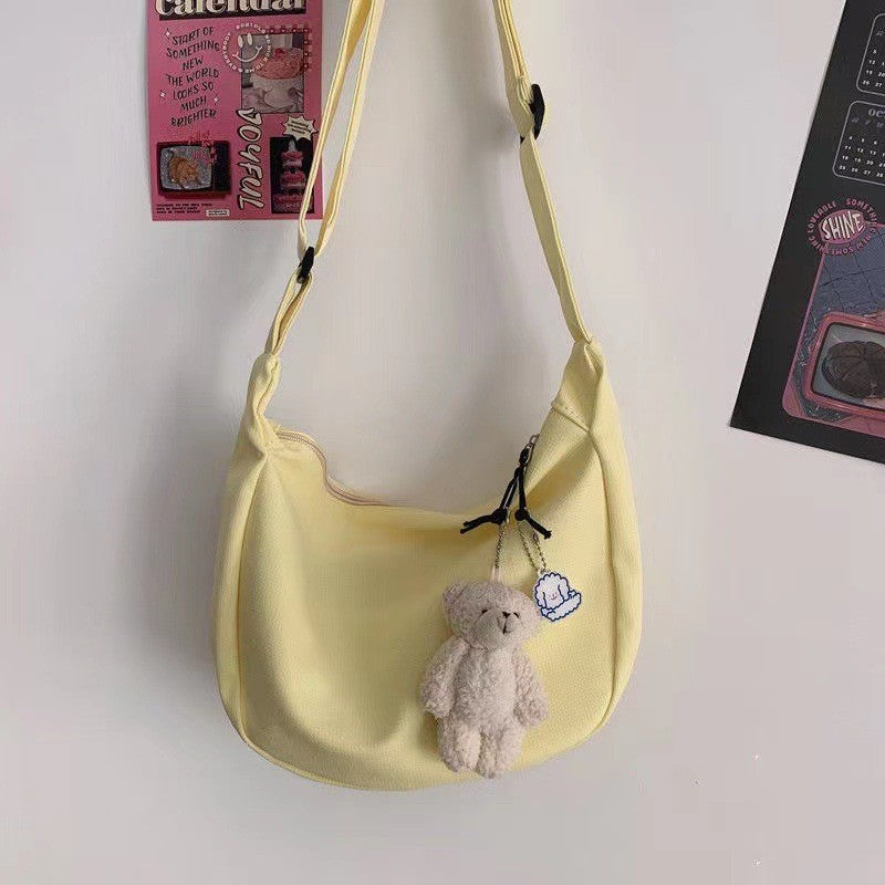 Ielgy Ladies Fashion Simple Japanese All-Match Daily Trendy Candy Color One-Shoulder Messenger Bag