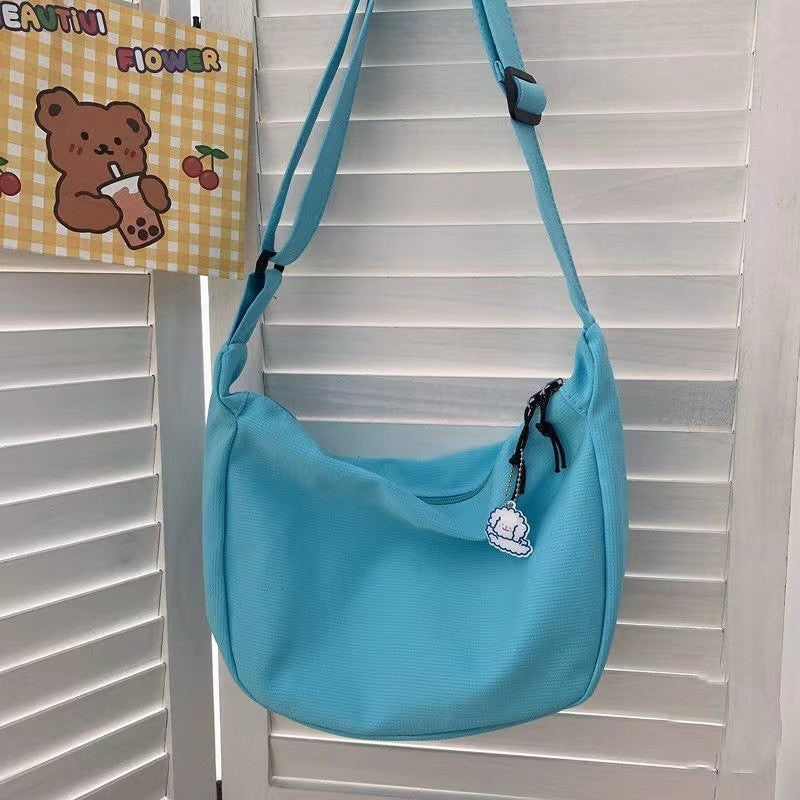 Ielgy Ladies Fashion Simple Japanese All-Match Daily Trendy Candy Color One-Shoulder Messenger Bag