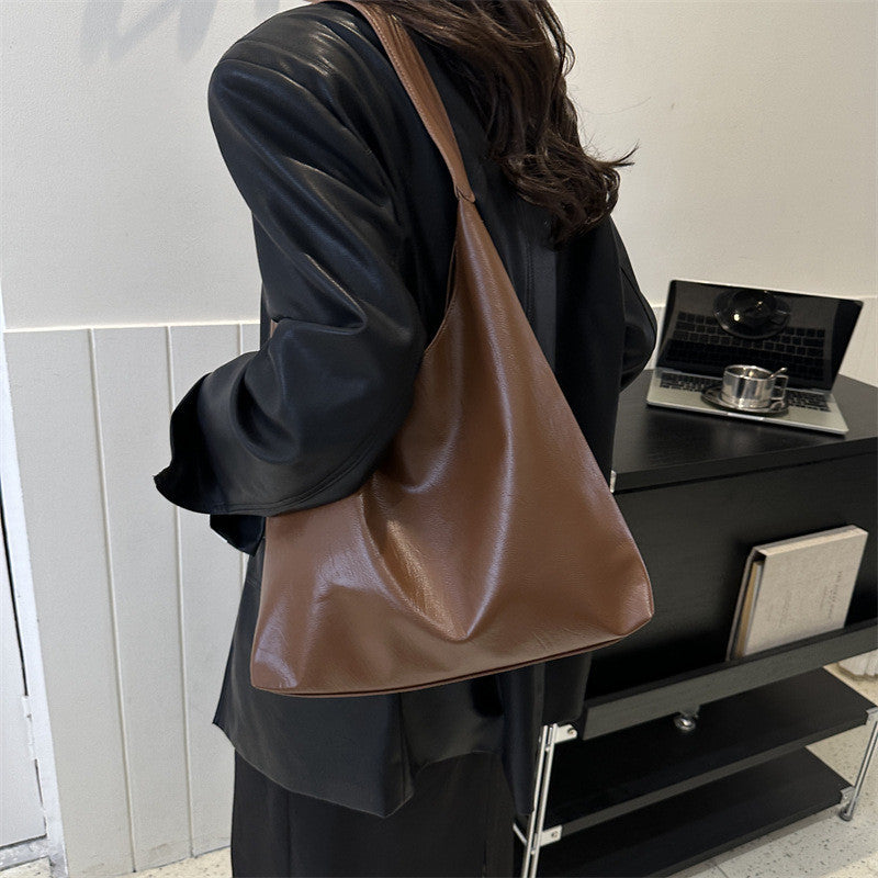 Ielgy Large-Capacity Fashionable Texture pu Commuter Bag All-Match One-Shoulder Underarm
