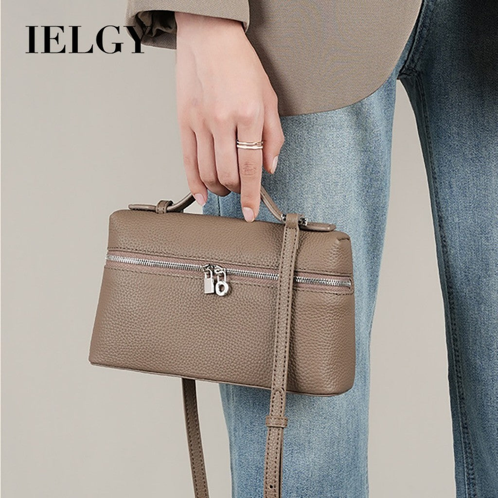 Ielgy Messenger Lunch Box Bag pu Leather Mini Fashion Portable Box Bag