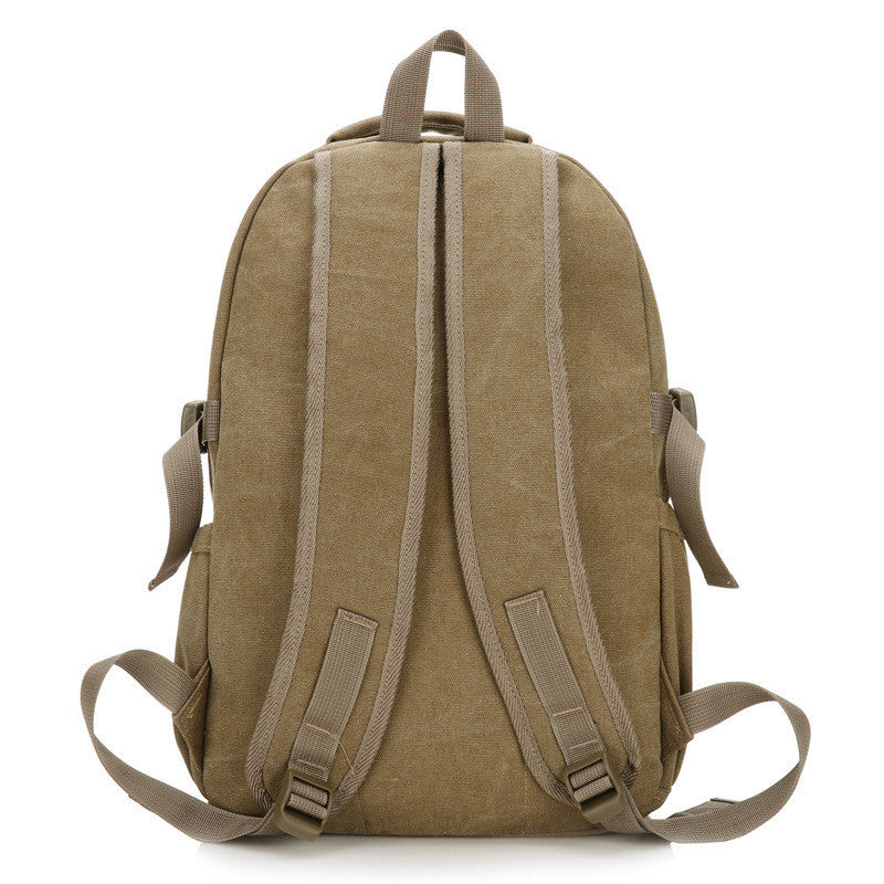 Ielgy Retro Canvas Backpack Ladies Wash Outdoor Backpack Student Simple Trendy Large-Capacity School Bag