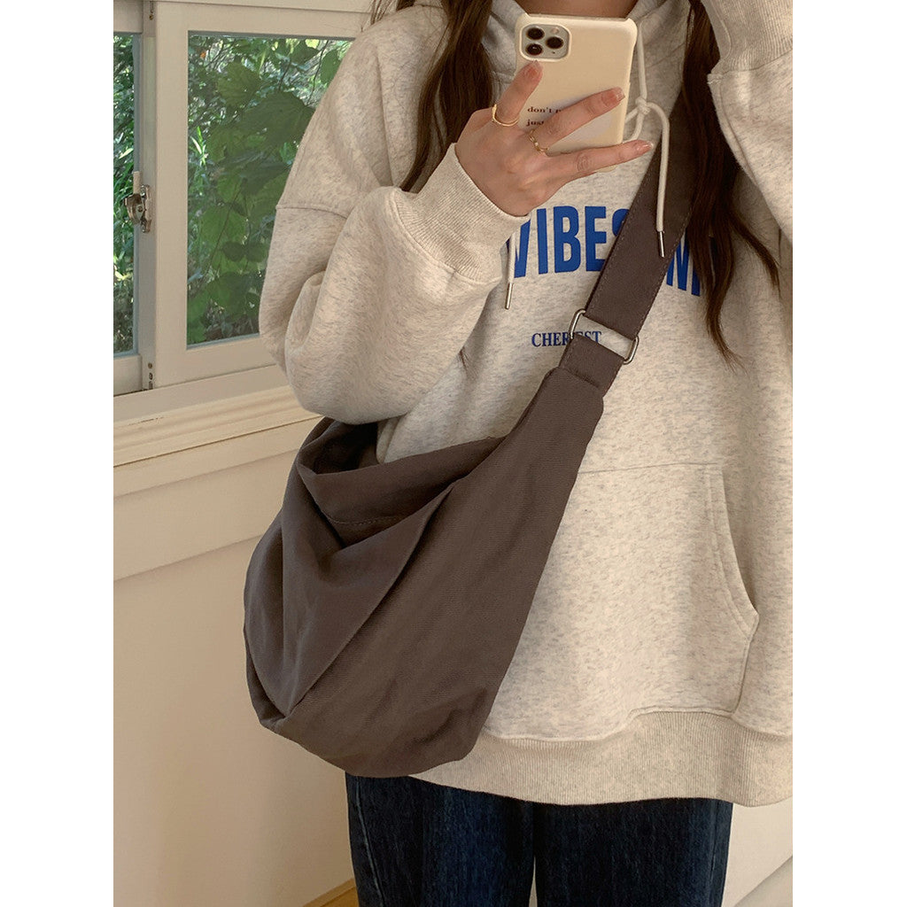 IELGY Commuter Large Capacity Lazy Style All-Match Canvas Diagonal Bag
