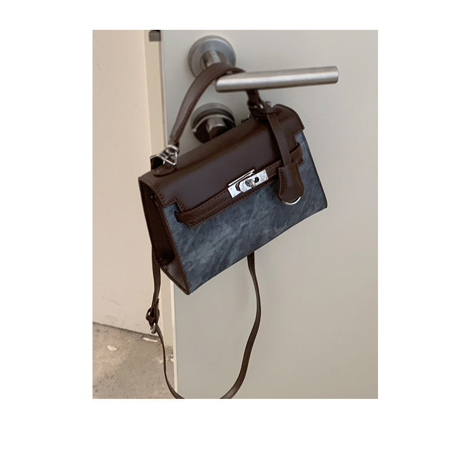 Ielgy Retro High-End Handbag Fashionable All-Match One-Shoulder Messenger Small Square Bag