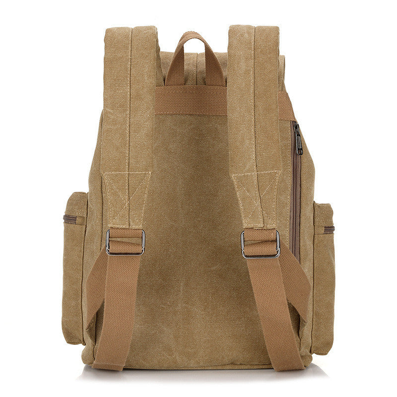 Ielgy Canvas Backpack Leisure Outdoor Travel Backpack Student Large Capacity School Bag