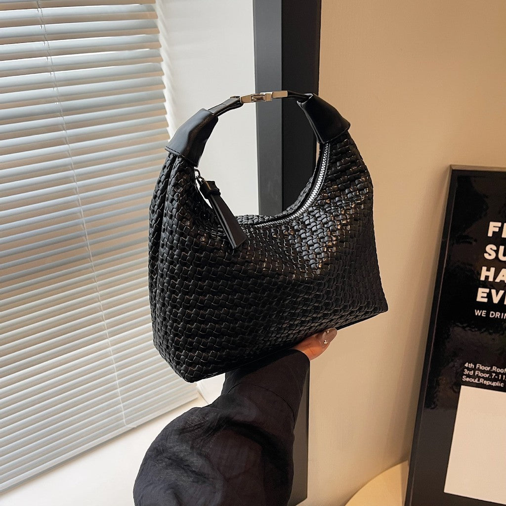 Ielgy Hand-Carry Fashion Pea Bag Simple Casual All-Match One-Shoulder High-End Cross-Body Female Bag