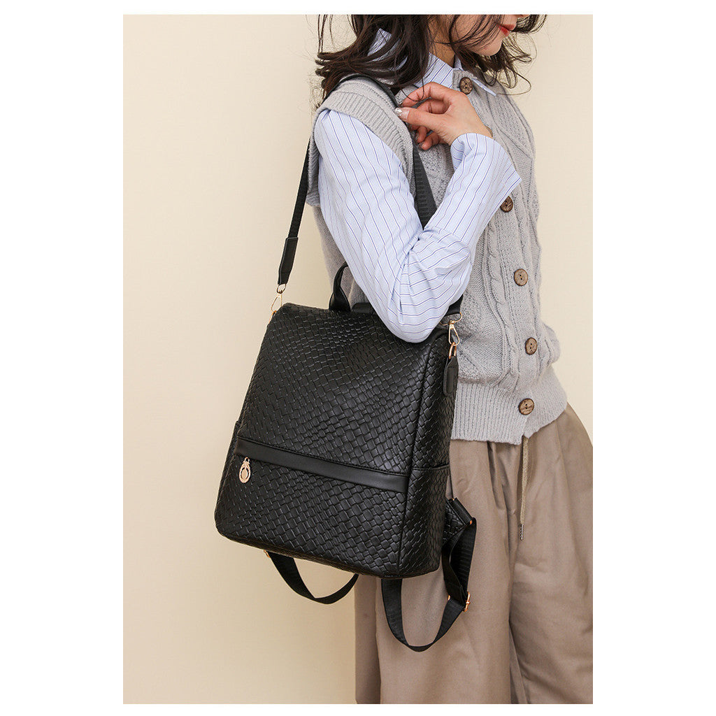 Ielgy Black Backpack Large Capacity Fashion Casual Commuter