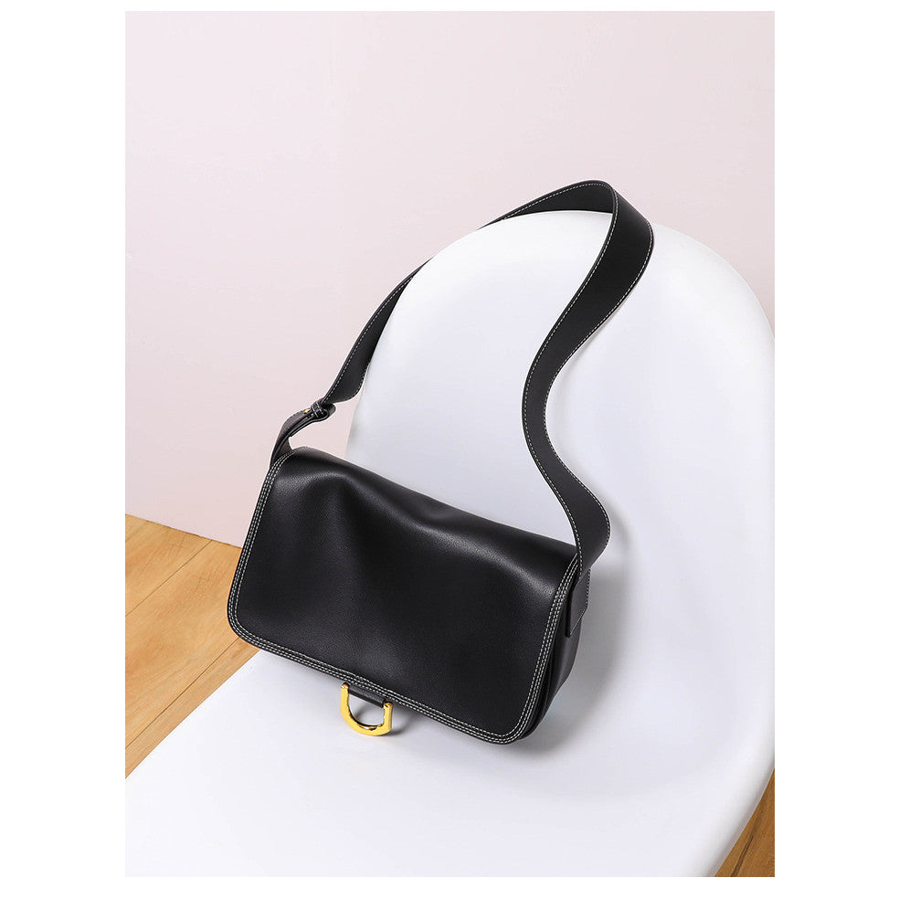 Ielgy Fashion Soft Leather Messenger Bag Large Capacity Shoulder Underarm Female Bag