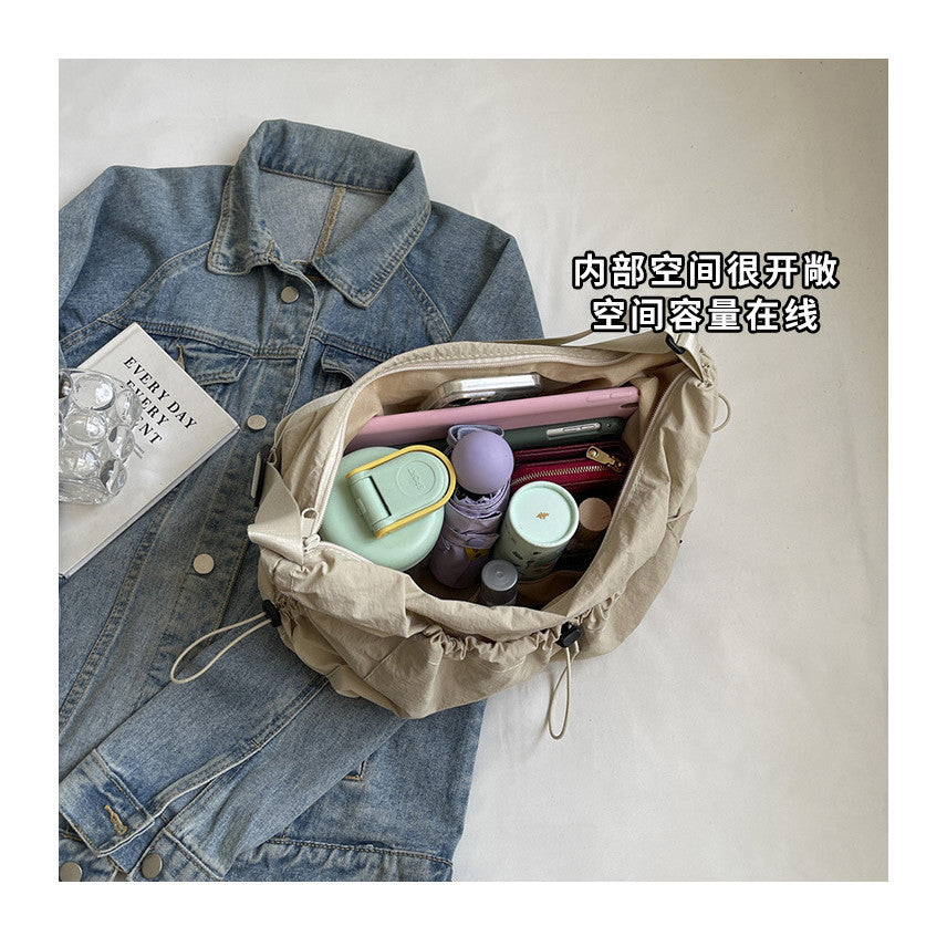 Ielgy Nylon Cloth Tote Bag Large Capacity Can Cross-Body All-Match One-Shoulder Class Com