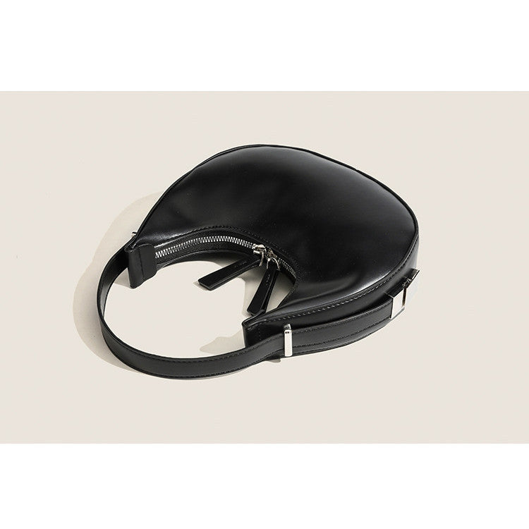 Ielgy Niche French Underarm Bag Solid Color Hand Carry Crescent Bag All-Match Texture Fashion Shoulder Bag