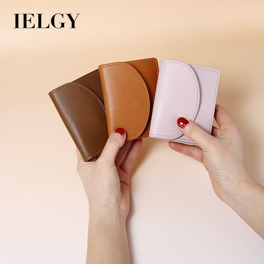 Ielgy Dopamine Color Matching Korean Card Holder Solid Color Simple Bag Multifunctional Large Capacity Wallet