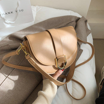 Ielgy Fashion Texture Portable Saddle Bag Shoulder Crossbody Underarm Bag