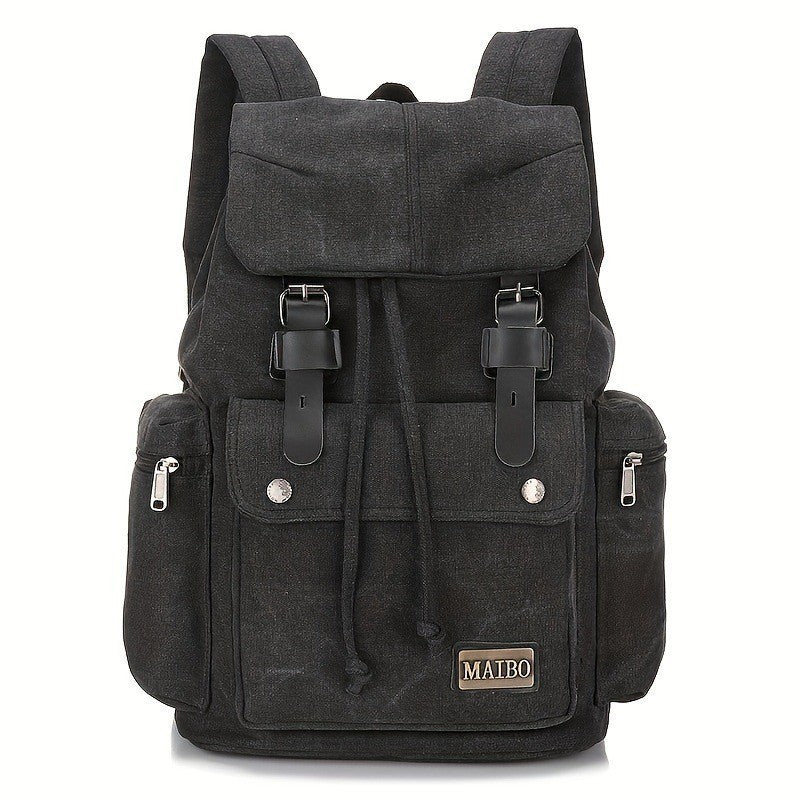 Ielgy Canvas Backpack Leisure Outdoor Travel Backpack Student Large Capacity School Bag