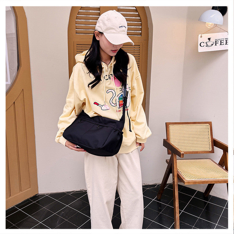 Ielgy Sunscreen Waterproof Lightweight Canvas Bag Multi-pocket Large Capacity Casual All-match One-shoulder Messenger Bag