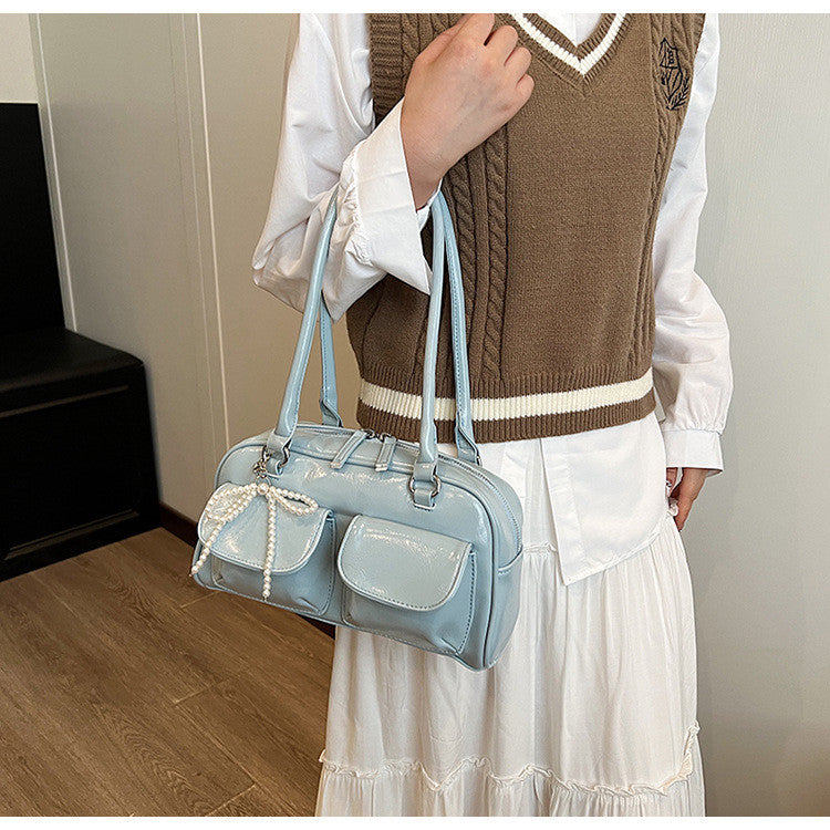 Ielgy Korean Version Trendy Underarm Bow Bag Fashionable All-Match One-Shoulder Casual Messen