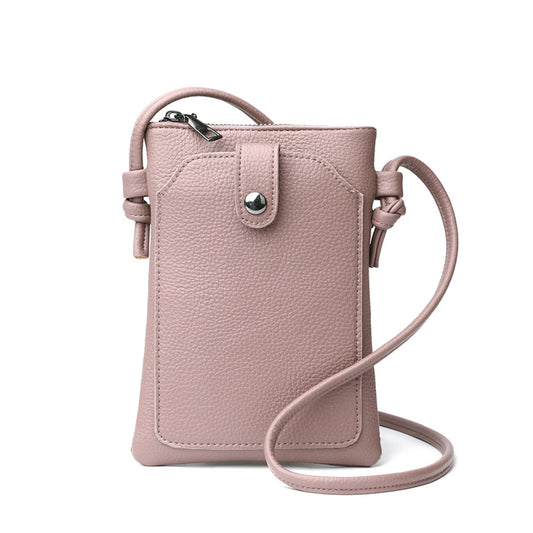 Ielgy Solid Color Simple Style Portable Mobile Phone Bag Fashion Trend Mini Small All-Match Diagonal Bag