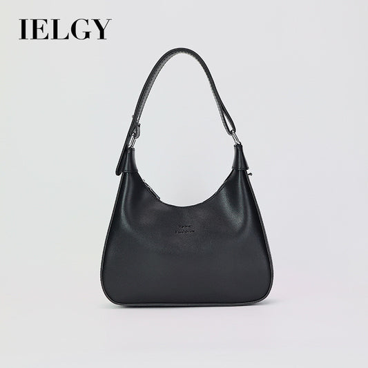 Ielgy Texture Underarm Female Bag Portable Retro One-Shoulder Niche Design Crescent Bag