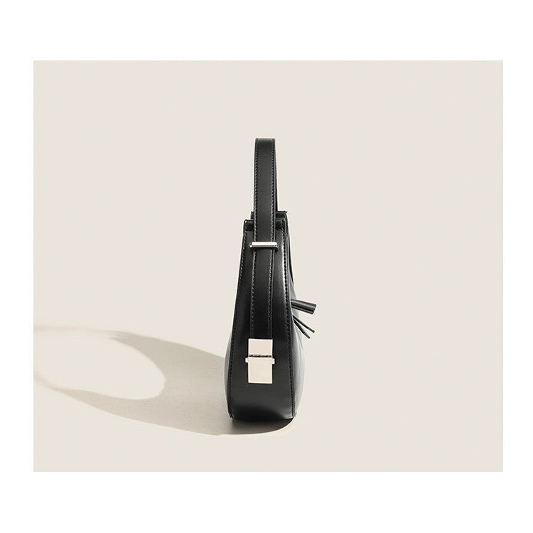 Ielgy Niche French Underarm Bag Solid Color Hand Carry Crescent Bag All-Match Texture Fashion Shoulder Bag