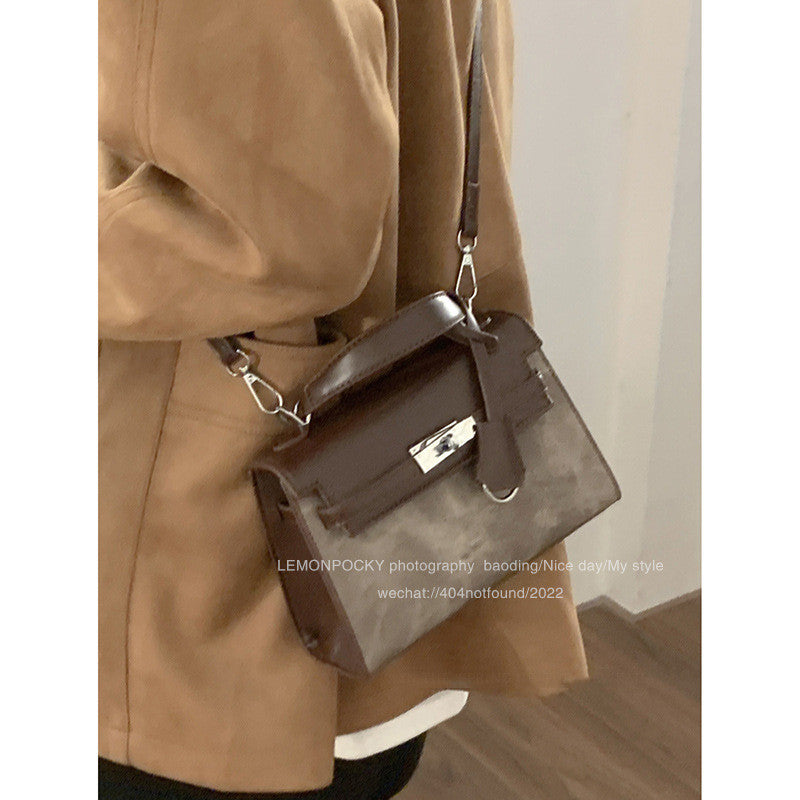Ielgy Retro High-End Handbag Fashionable All-Match One-Shoulder Messenger Small Square Bag