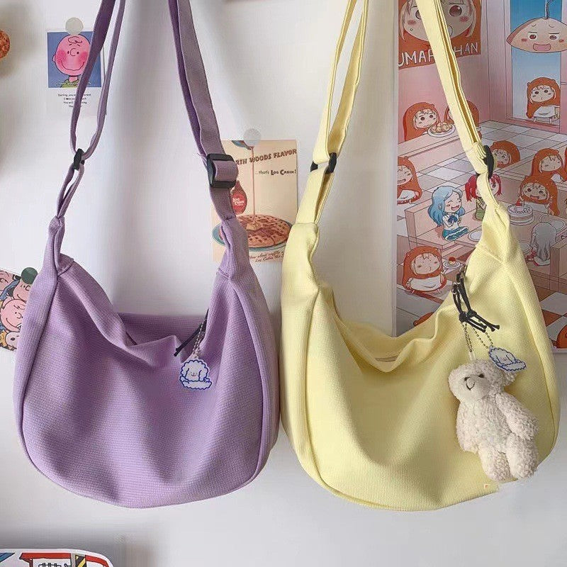 Ielgy Ladies Fashion Simple Japanese All-Match Daily Trendy Candy Color One-Shoulder Messenger Bag