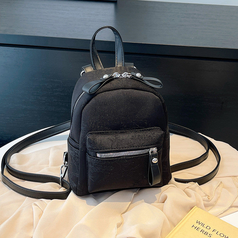 Ielgy Korean Style Mini Backpack Fashion Simple Backpack Casual Western Style Travel Small Backpack