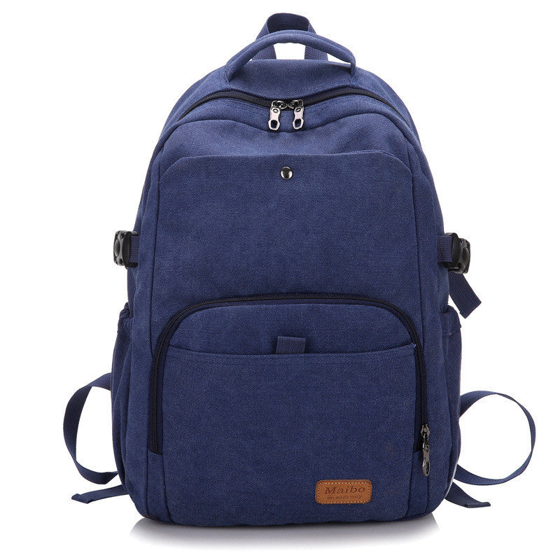 Ielgy Retro Canvas Backpack Ladies Wash Outdoor Backpack Student Simple Trendy Large-Capacity School Bag