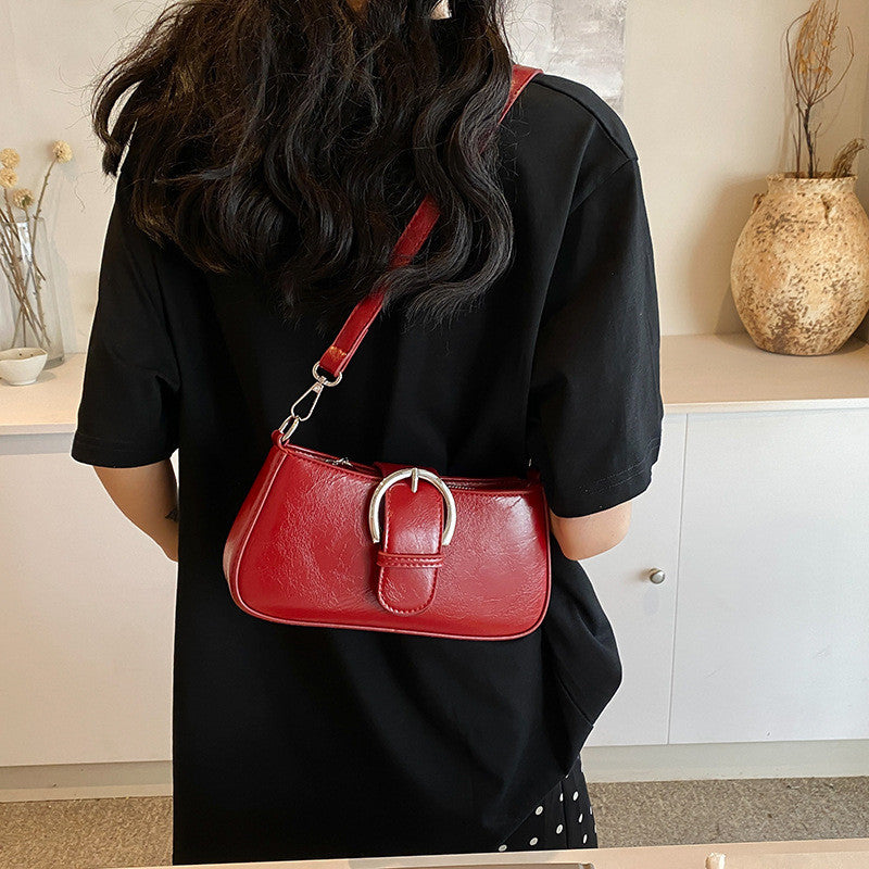Ielgy Red Underarm Bag Female Large-Capacity Fashion One-Shoulder Cross-Body Small Square Bag